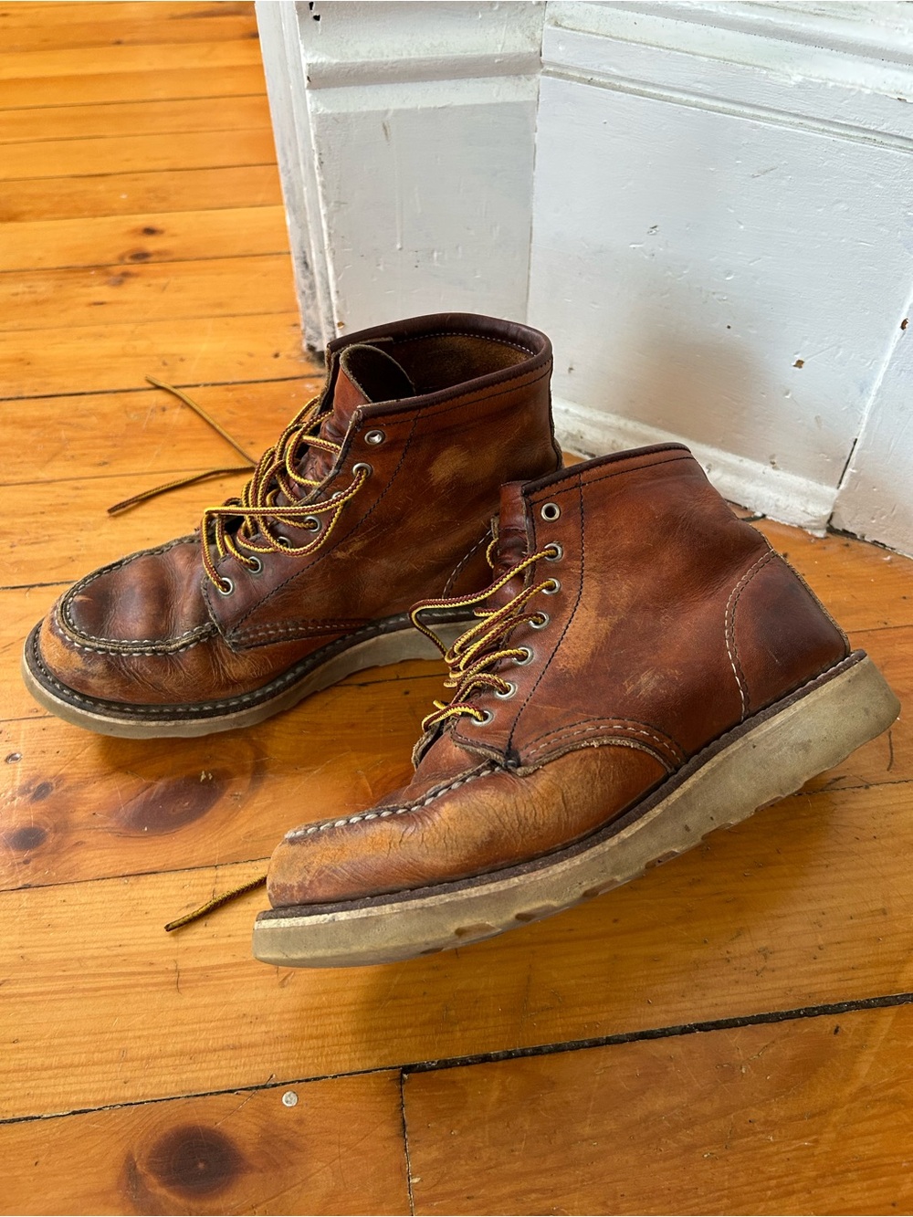 Red Wing 3375 Moc Toe Boots, Women’s 6.5 heritage leather brown